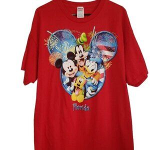 Disney Florida Graphic Tee Size XL Mickey Donald Goofy Pluto